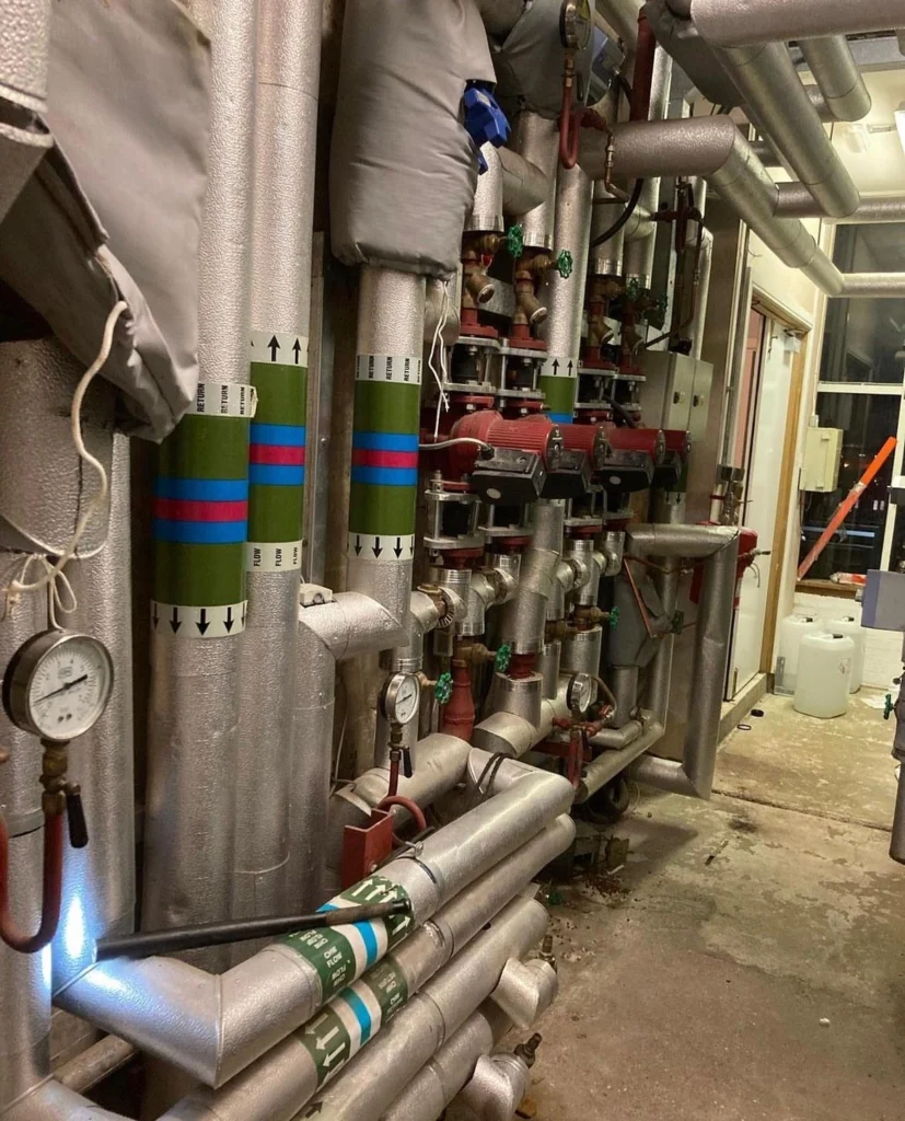 Picture of pipes on a heating system