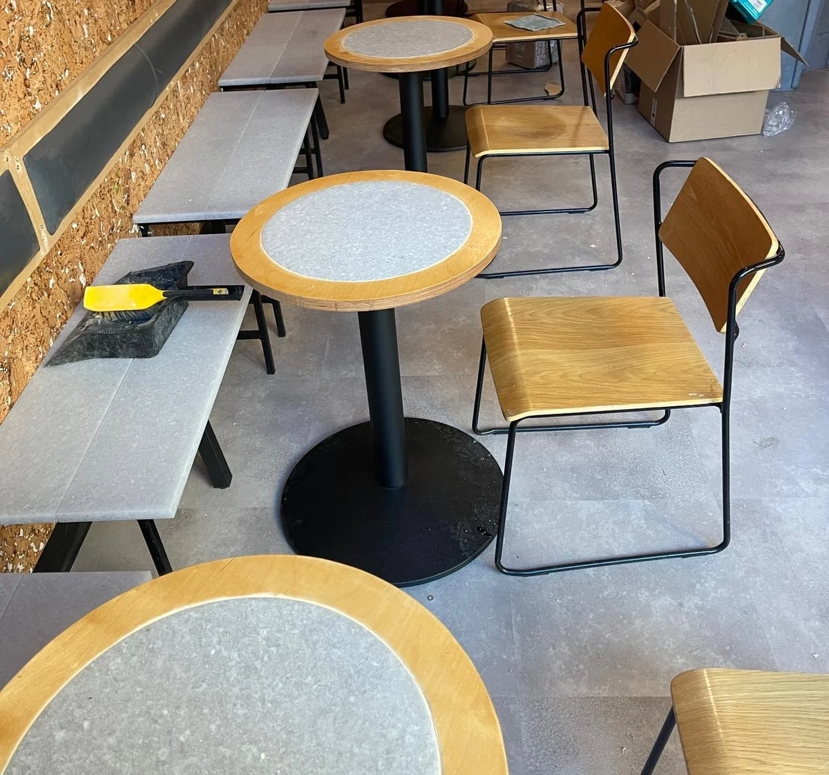 Table and chairs in the coffee shop