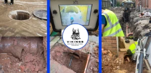 A collection of pictures of various drainage jobs undertaken by Vikings Building Solutions Emergency Drain Unblocking